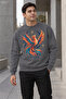 Men's Emerald Phoenix Printed Crew Neck Casual Regular Fit Sweatshirt