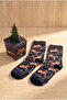Unisex Merry Christmas Boxed Deer Patterned Socks