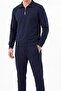 Men's Polo Collar Half-Zip Knit Sweater Set