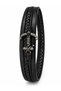 Black Multi-Row Sailor Figure Braided Leather-Look Bracelet with Knitted Detail - 3