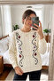 Women's Embroidered Knitwear Sweater - 3