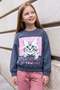 Cat Printed Crew Neck Oversize Sweatshirt