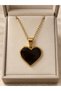 Black Heart Pendant Gold Color Chain Necklace – Minimalist, Stylish and Elegant Design - 3