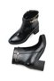 Celeste Mia Women's Heeled Boots 0012035 Black Wrinkled Patent Leather - 3