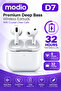 D7 Wireless Earbuds Premium Deep Bass Bluetooth Earphones with Noise Cancelling Crystal-Clear Calls, 8 Hours Playback, 32 Hours with Charging Case Compatible With iPhones and iPads White - 4