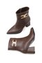 Maia Rosa Women's Pointed Toe Heeled Boots 0012018 Brown Skin - 2
