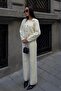 Women's Ecru Stylish Buttoned Soft Textured Knitwear Set - 2