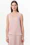Round Neck Satin Surface Openwork Regular Blouse