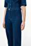 Spanish Style High Waist Slim Fit Denim Trousers - 5