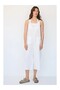 Linen Square Collar Women's Jumpsuit - 4