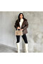 Brown Laminated Buttoned Leather Coat - 7