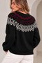 Women's Ethnic Patterned Crew Neck Knitwear Sweater - 4