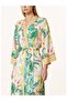 Mystic Jungle Kimono for Women, Modal Blended Jersey, Print, Contrast Pipe, Shawl Collar - 4