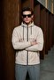 Men's Casual Stone Hooded Raincoat & Windbreaker with Zipper Pockets - 4