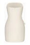 Floral Applique Strapless White Mini Women's Dress - 4