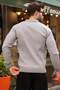 Gray Polo Collar Textured Men's Knit Sweater E7511 - 6