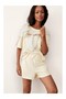 Organic Cotton Half Zipper Short Sleeve Women's Sweatshirt - 3