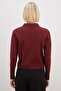 Heart-Shaped Half Button Polo Collar Knit Sweater - 8