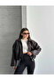 Brown Fur Inside Leather Jacket with Plush Belt Detail - 3