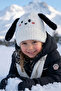Embroidered Double Ear Figured Beret for 4-8 Year Old Girls