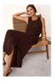 Merino Transparent Panel Detailed Women's Midi Dress