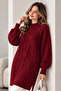 Stone-Trimmed Knitwear Sweater K6041 Claret Red
