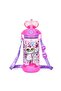 600ML Kids Water Bottle with Straw, One-Click Open Leakproof Drinking Bottle with Adjustable Shoulder Strap