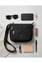 Women's Black Parachute Fabric 4-Compartment Shoulder and Crossbody Daily Bag 24X20 cm - 2