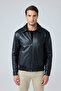 Men's Premium Leather Coat Jacket Black 4338Dngr - 4