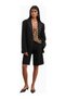 Satin Detail Single Breasted Blazer Oversize Single Button Women's Jacket - 4