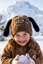 Embroidered Double Ear Figured Beret for 4-8 Year Old Girls - 2