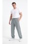 Men's Gray Oversize 3 Thread Loose Sweatpants Cotton Soft Back Pocket Baggy Pipe Leg - 2