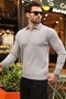 Gray Polo Collar Textured Men's Knit Sweater E7511 - 2