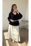 Brass Knit Oversize Knitwear Sweater - Black - 4