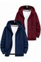 2-Piece Hooded Unisex Zippered Sweatshirt / Cardigan