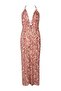 Beach Walk Jumpsuit, Deep Neckline, Gold Detail, Stylish Design