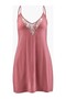 Lazy Days Satin Look Modal Silk Nightgown with Lace Detail and Deep Back Cutout