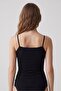 Women's Black Bambo Rope Strap Tank Top - 3