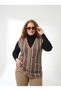 Plus Size Woolly Pigeon Feather Pattern Colorful Steel Knitted Women's Vest - 2