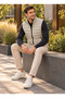 Men's Stand Collar Zippered Quilted Puffer Vest - 3