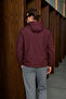 Men's Casual Burgundy Hooded Raincoat & Windbreaker with Zipper Pockets - 5