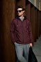 Men's Casual Burgundy Hooded Raincoat & Windbreaker with Zipper Pockets - 6