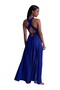 Beach Walk Long Dress with Crossed Back Detail and Gold Accessories - 3