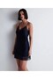 Midnight Whisper Satin Lace Nightgown with Deep Back Cutout, Stylish and Comfortable Design - 2