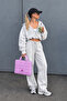 Bow Embroidered Parachute Laptop Bag Lilac - 4