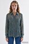 Lined Slim Fit Chiffon Shirt with Ribbed Waist Stitching