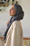 Premium jacquard leopard pattern shawl - grey - 2