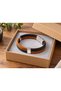 Caldesso Burntline Black Caramel Leather Men's Bracelet - Three Stripes Minimal Design - 3