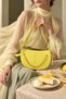 Marly women's faux leather shoulder bag with chain accessory in lemon yellow - 3