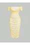 Rochie midi, galbenă - 4XL - 2